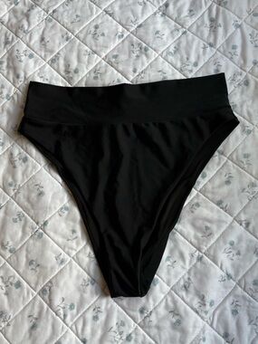aerie Black High-Cut Cheeky Bikini Bottom